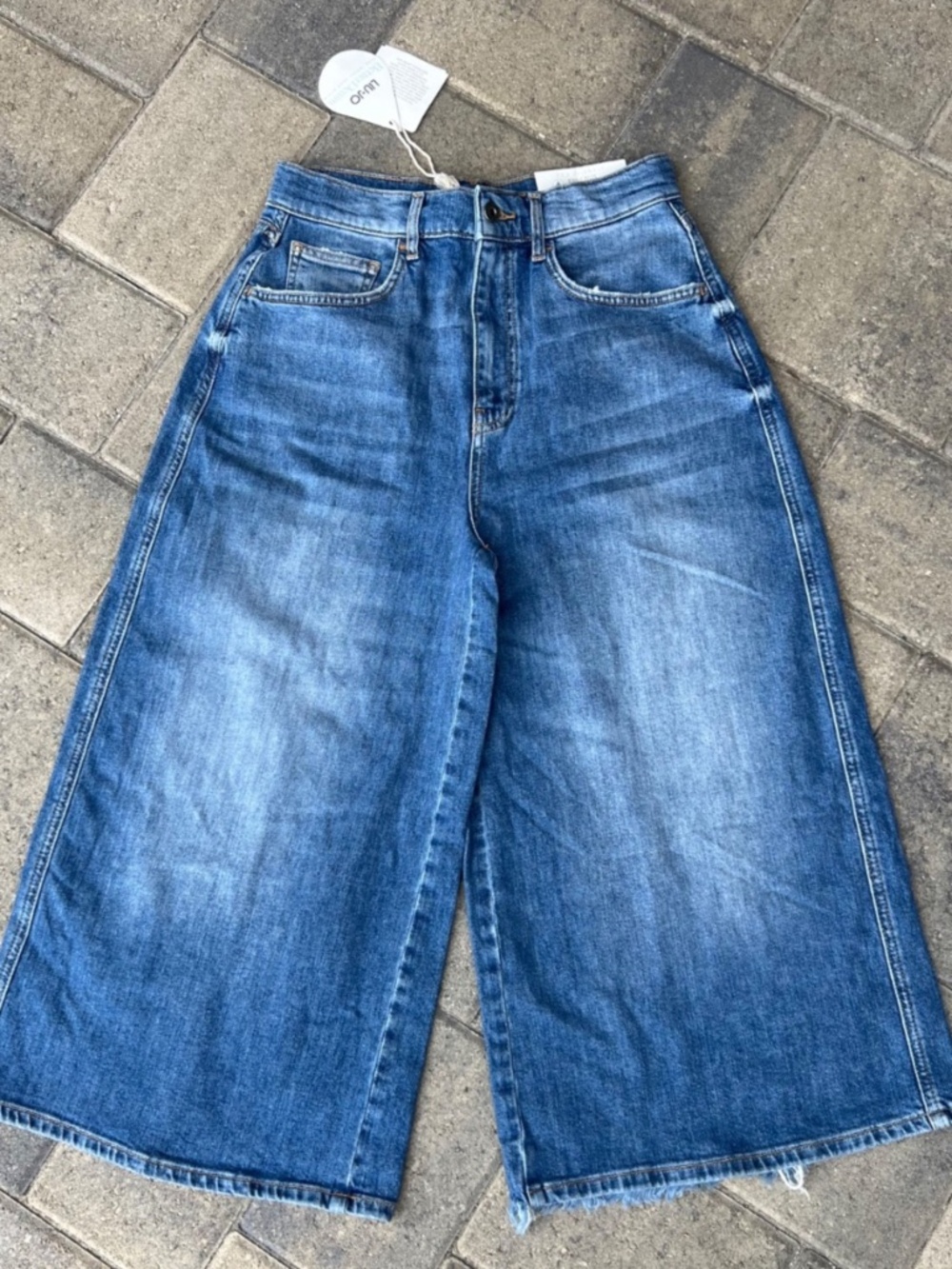 Liu Jo Milano Jeans Womens 28 x 22 blue denim cropped wide leg NWT